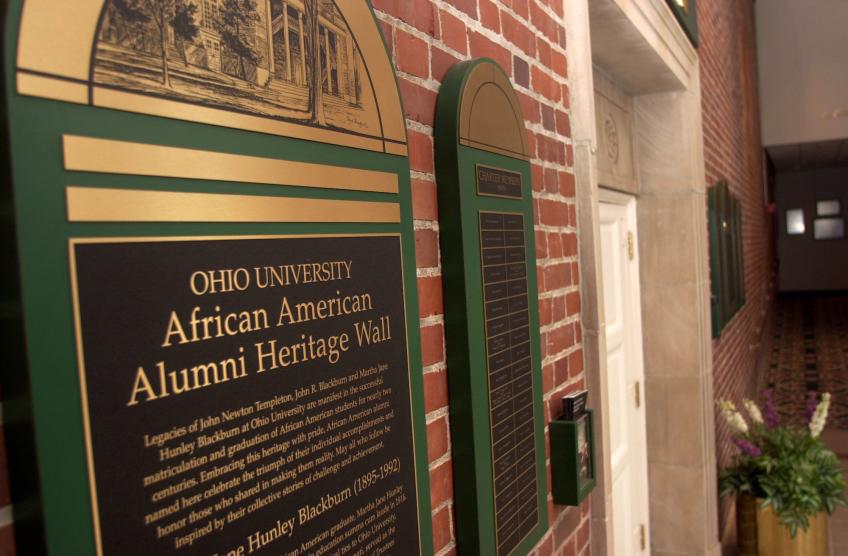 Plaque displayed on the African American Heritage Wall
