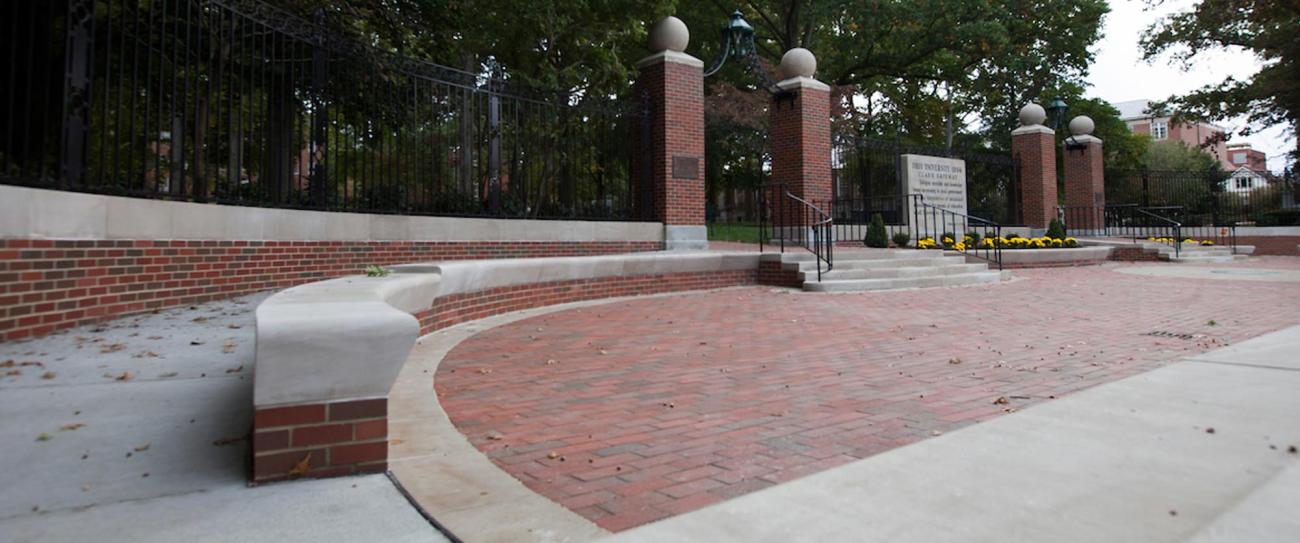 Accessible entrance to college gate
