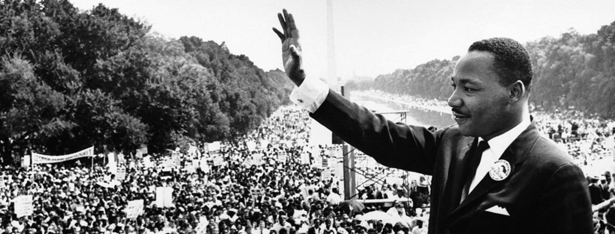 Martin Luther King Jr. addresses a crowd in Wash DC