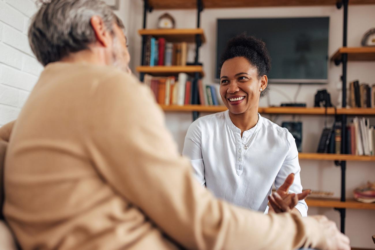 Happy therapist session