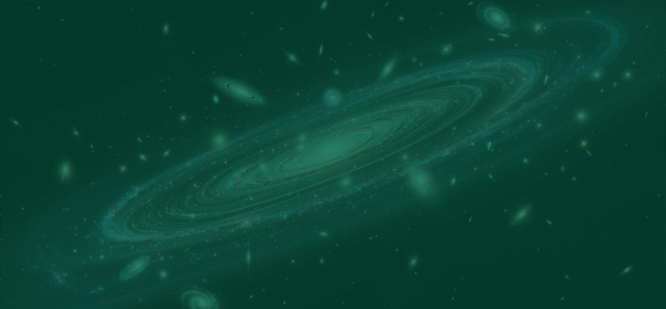 Illustration of a galaxy cluster in outer space