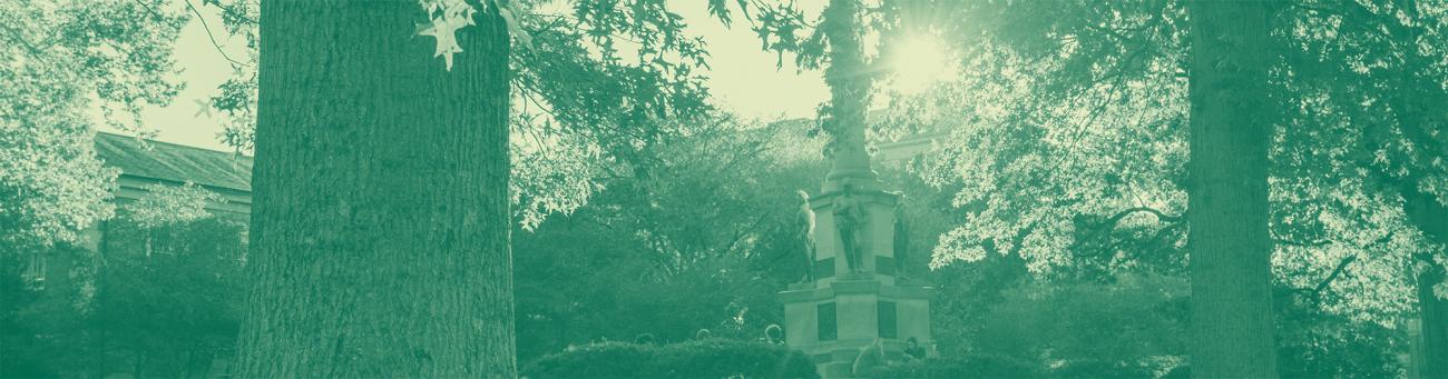 Ohio University college green looking towards Chubb hall 