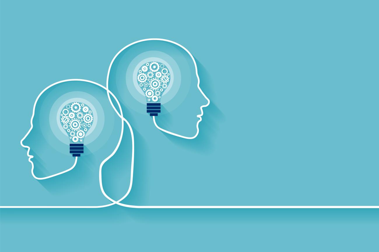 illustration of two heads