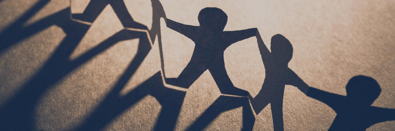 illustration of human paper chain