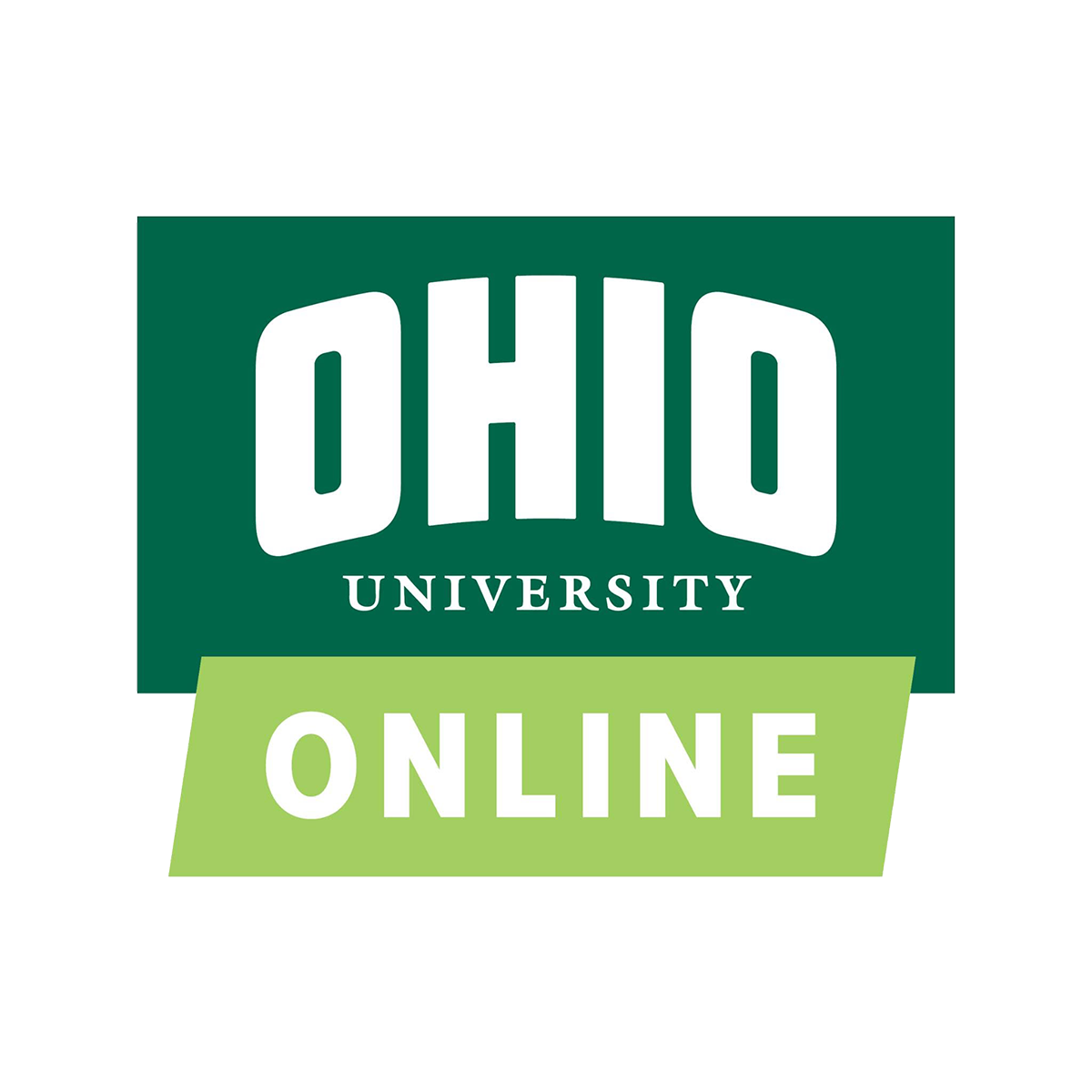 logo with stylized "OHIO University Online"