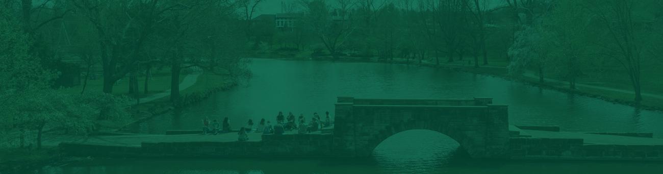 An aerial photo of a walking bridge in Chillicothe, Ohio.
