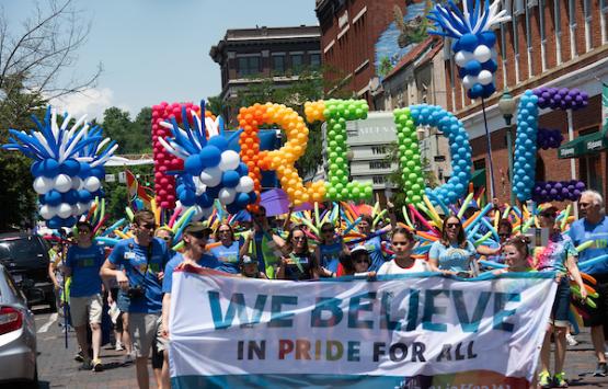 Photo from 2018 of the Athens, Ohio annual Pride Parade