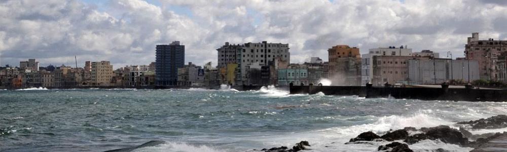 Cuba water and buildings landscape