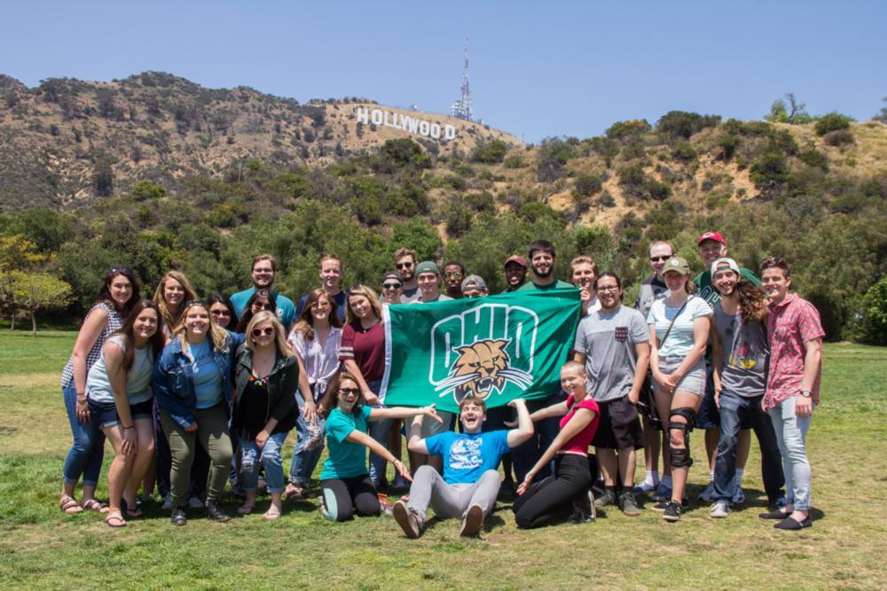 OHIO in LA Summer 2018 Students in front of the Hollywood sign
