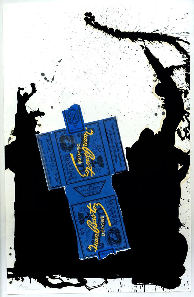 Bastos, 1975, Robert Motherwell (American, 1915-1991),  lithograph,  62.25” x 39.75” (158cm x 101cm), published by Tyler Graphics, Ltd., KMA 79.065.i2