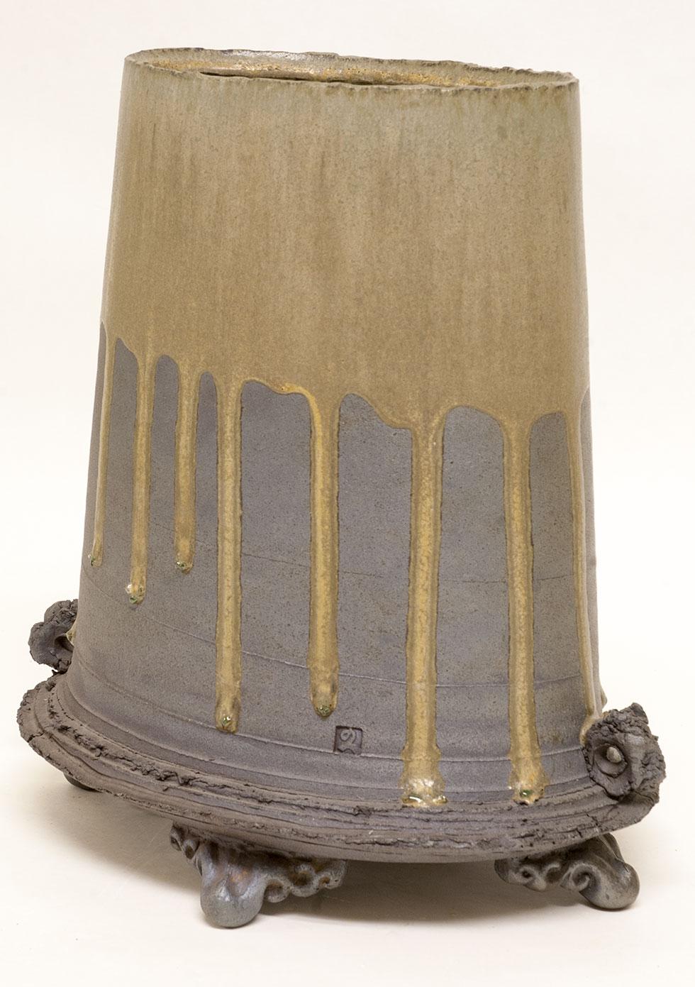 Untitled, 1993, John Neely, reduction cooled stoneware, wheel thrown and altered, 11.625 in x 10.25 in x 8 in (29.5 cm x 26 cm x 20.3 cm), 93.008.1. Gift of the artist.