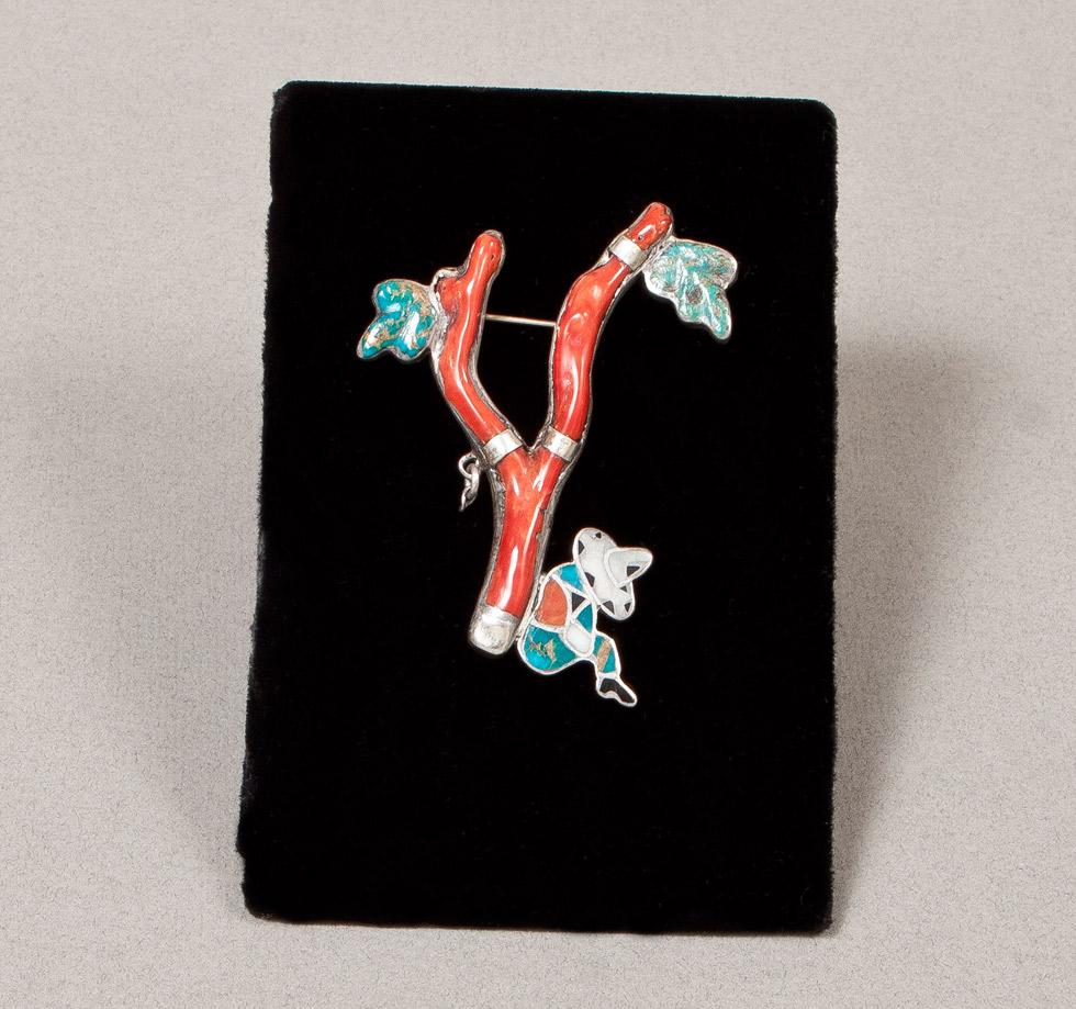 Branch Coral Pin with Inlay, Date unknown, Maker unknown, 89.016.721. Gift of Edwin L. and Ruth E. Kennedy.