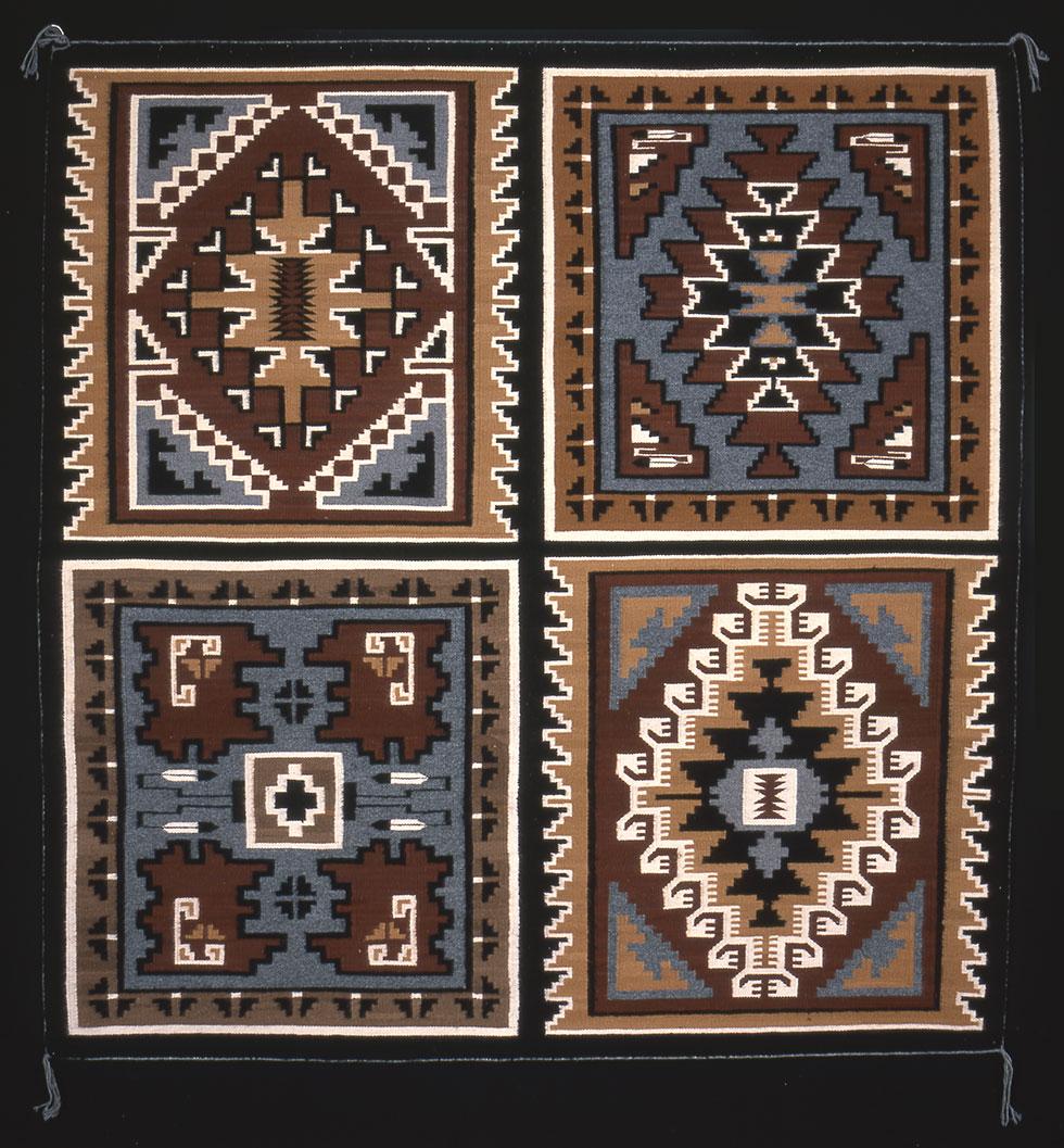 Multi Pattern Four-In-One, c. 1975, Lillie Taylor, 71.75 x 69.5in (182.3 x 176.5cm), 91.023.374. Gift of Edwin L. and Ruth E. Kennedy.