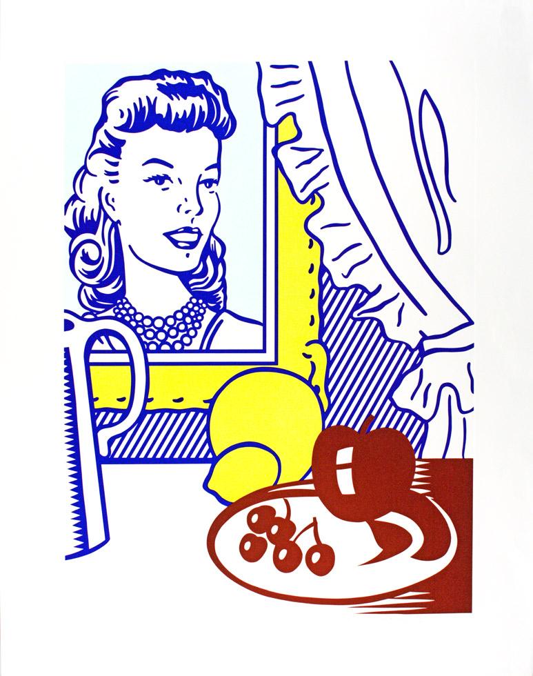 Still Life with Portrait, from Six Still Lifes, 1974, Roy Lichtenstein (American, 1923-1997),  lithograph and screenprint,  47.25" x 37.5" (120cm x 95.2cm), published by Multiples/Castelli Graphics, NYC, KMA  78.072D.i2