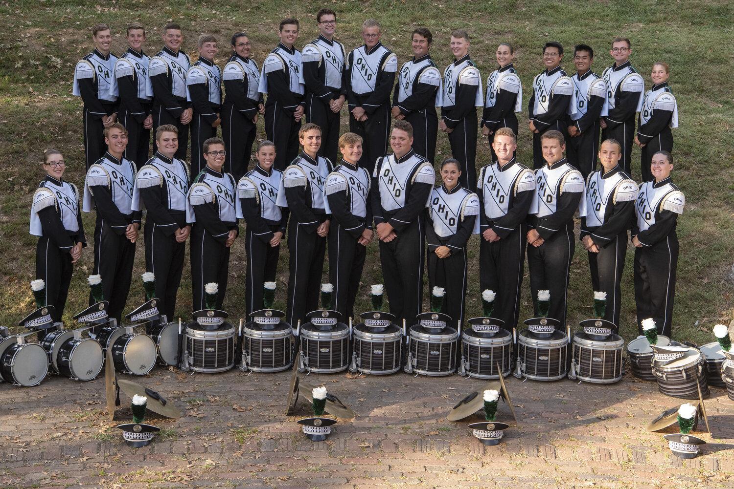 Marching 110 percussion players