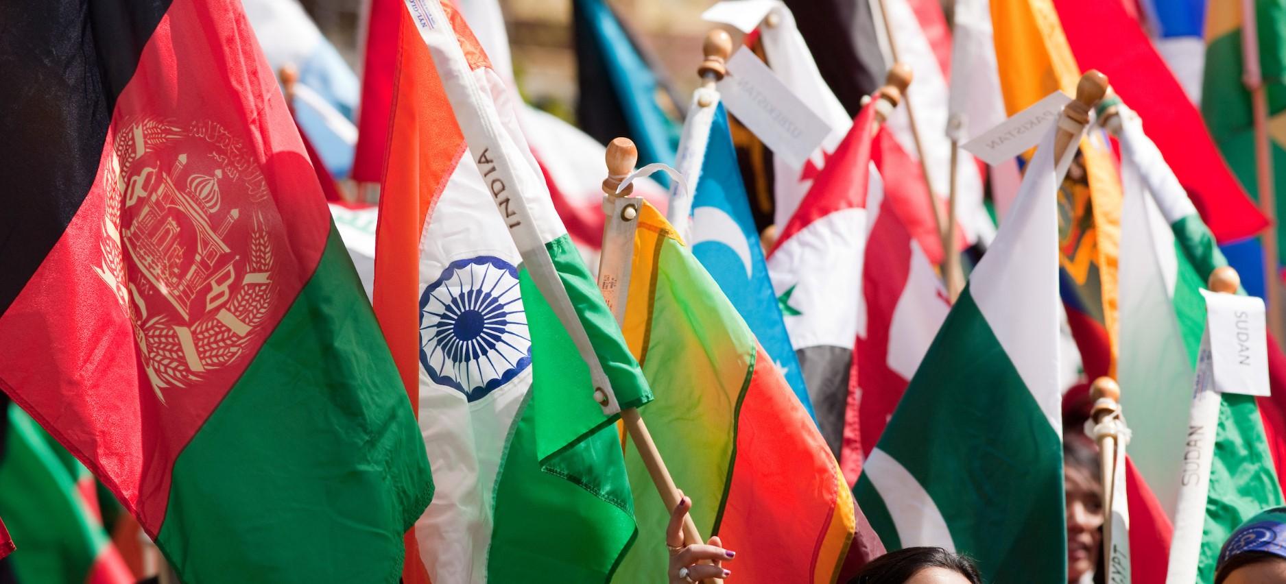 India flag at street fair 