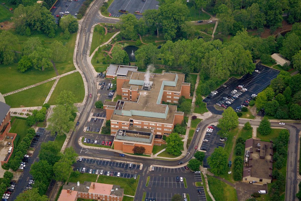 Aerial view of Clippinger Hall