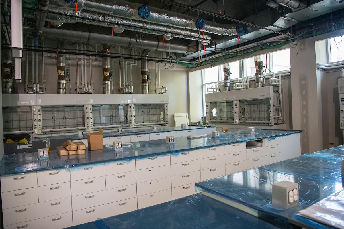Chemistry building lab under construction in 2020