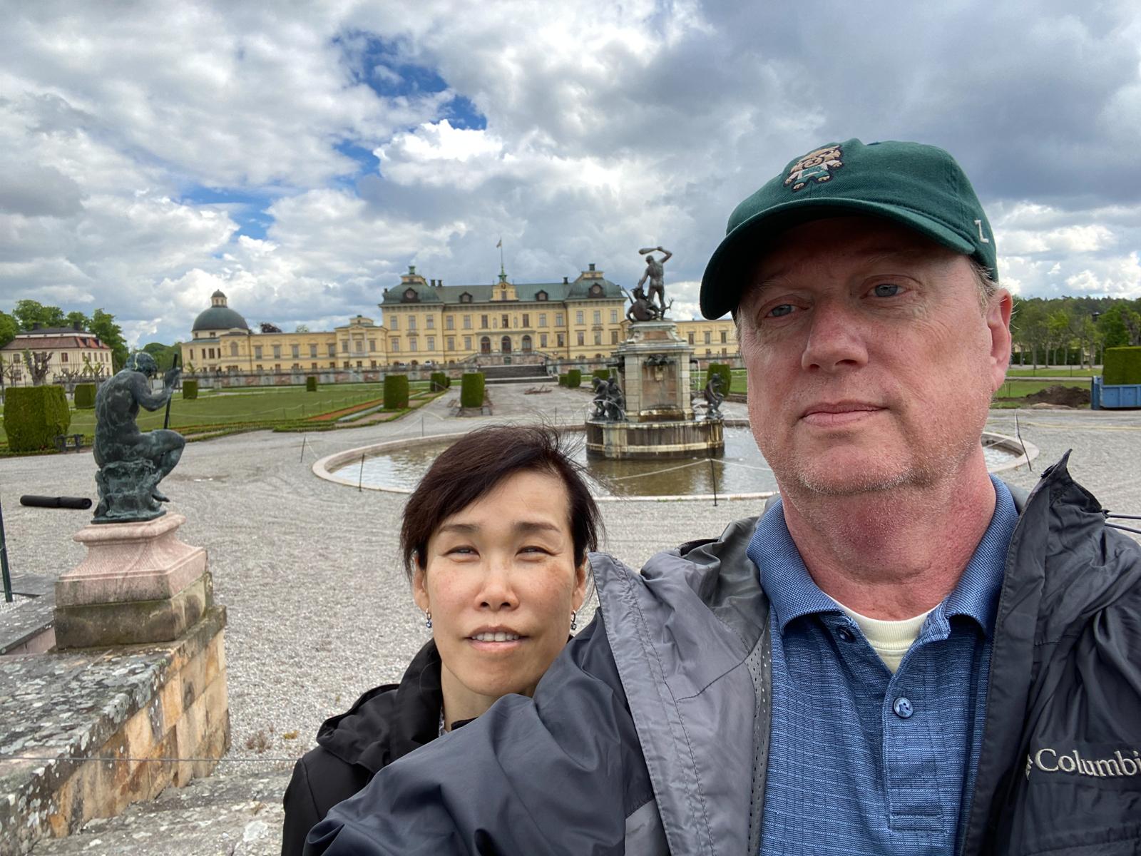 Drottningholm, Stockholm, Sweden: Wearing my Bobcat hat at Drottningholm / Royal Palace in Sweden 6/1/2022