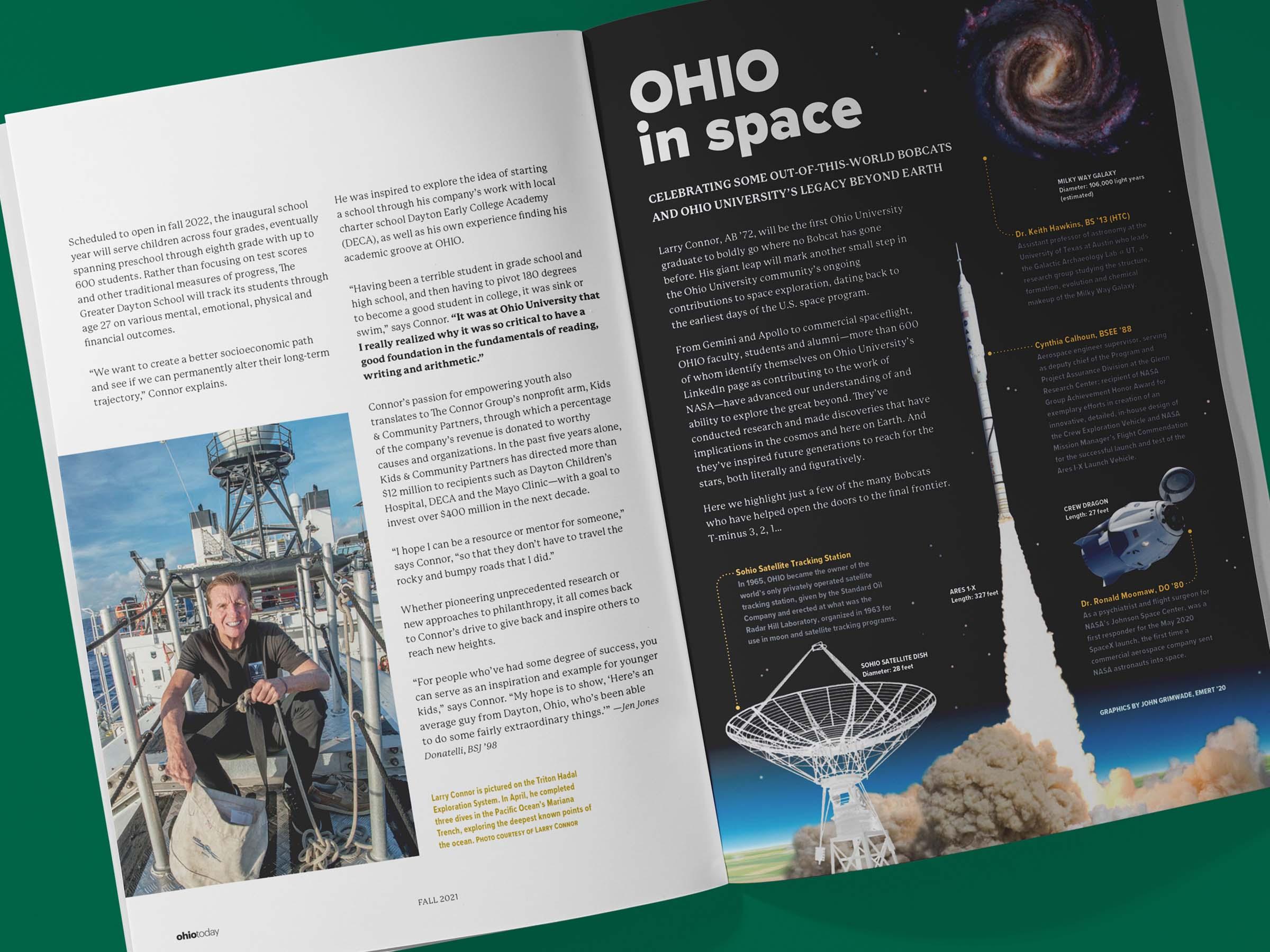 Open spread of OHIO in Space Graphic Story