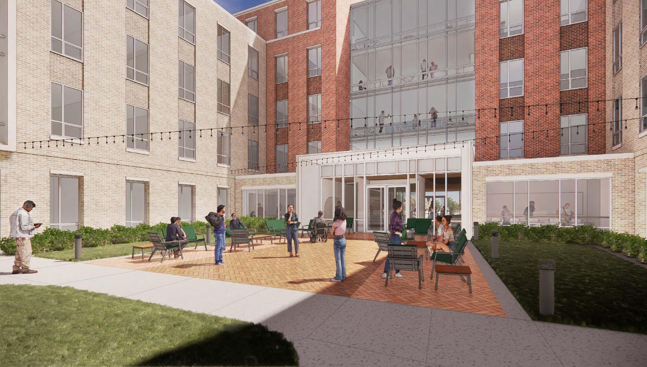 Building entry rendering for new South Green construction project