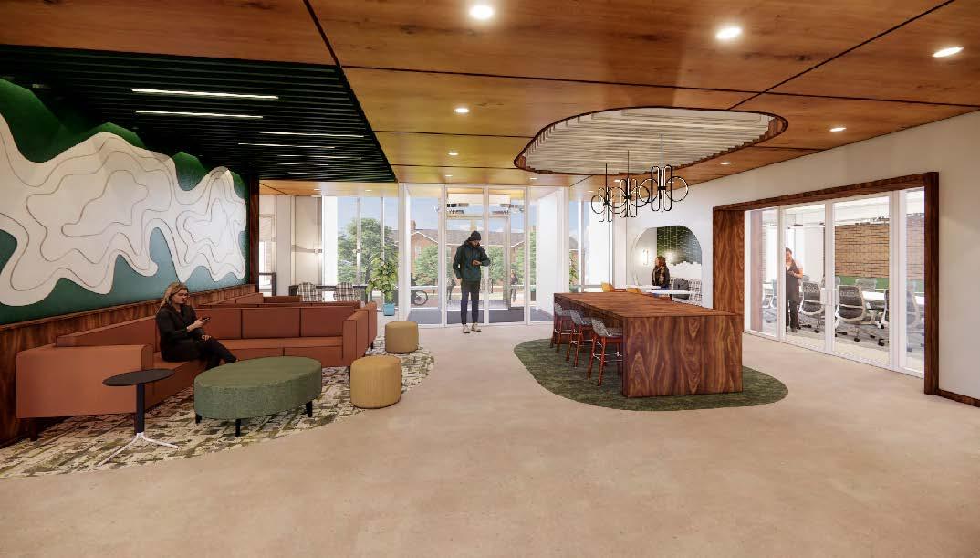 Interior lobby rendering for new South Green construction project