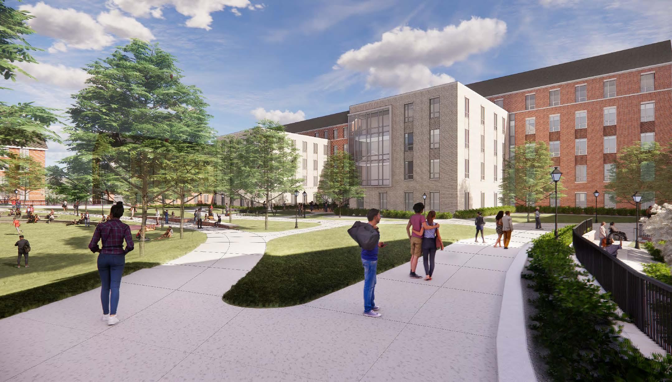 South green courtyard rendering for new South Green construction project