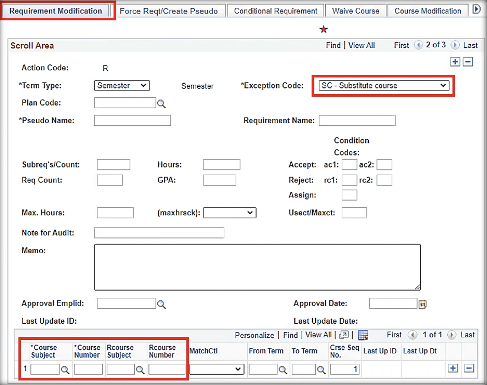 Substitute Requirement