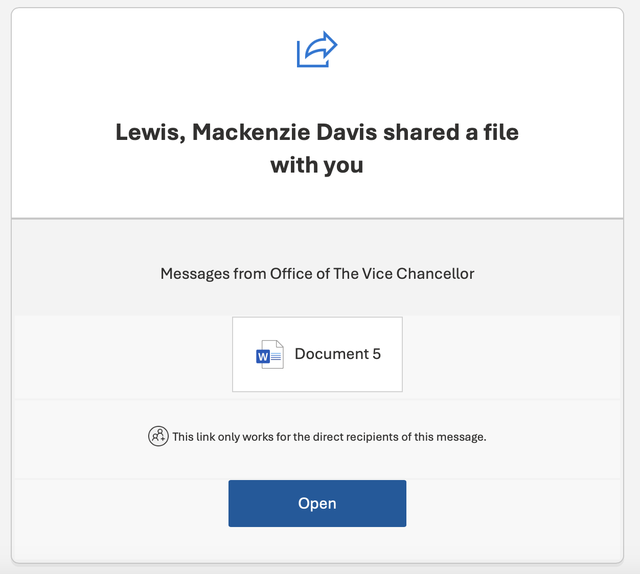 SharePointOnline Phish from Lewis, Mackenzie Davis