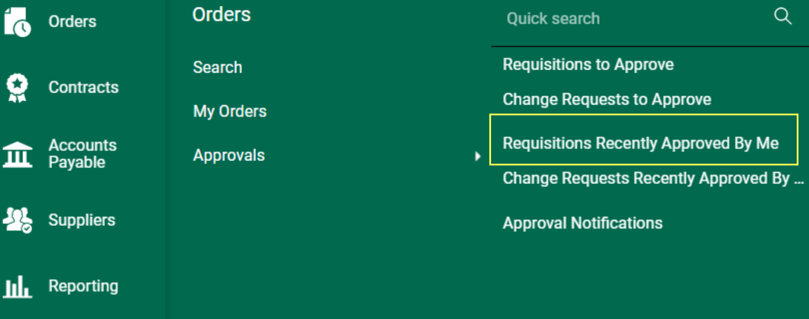 Requisitions Recently Approved By Me