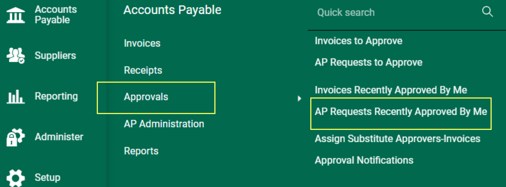 AP Requests Recently Approved By Me