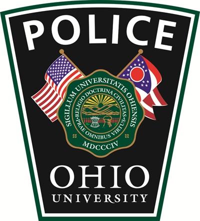 OUPD shoulder patch featuring the American Flag, State of Ohio Flag, and Ohio University Seal.