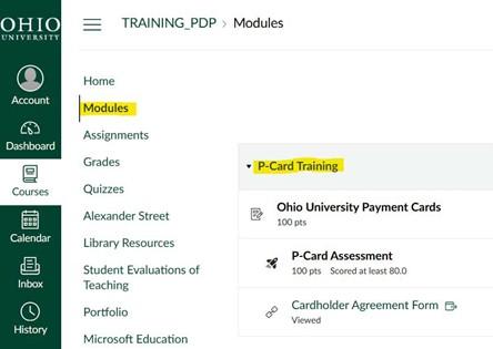 PDP P-Card Training Location Ex
