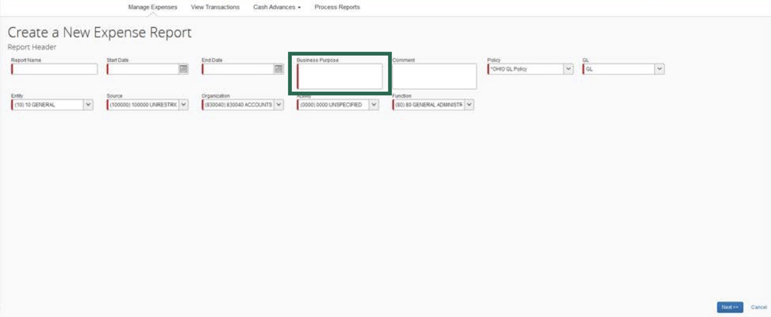 create report - current version