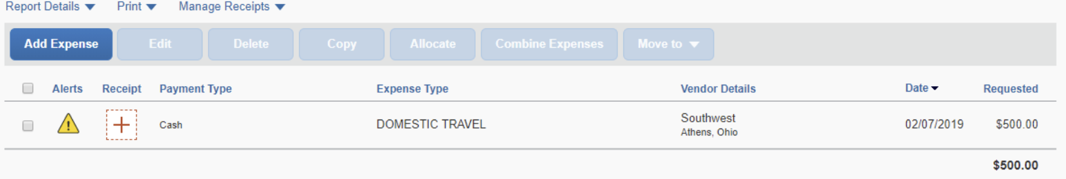 upload the receipt image.