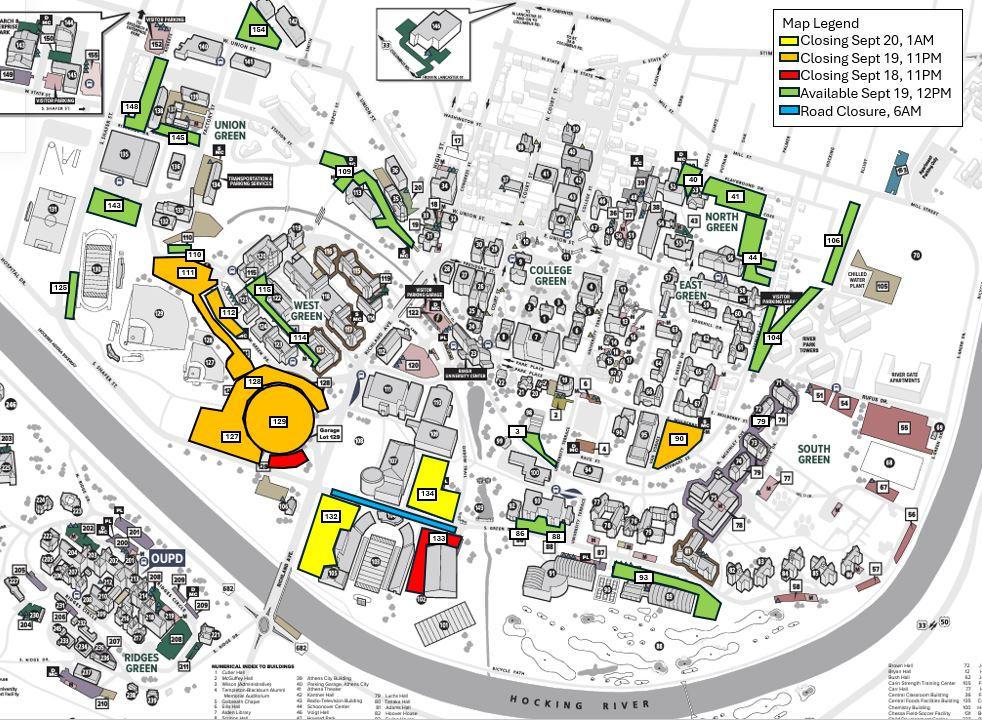2025 Family Weekend Parking Map