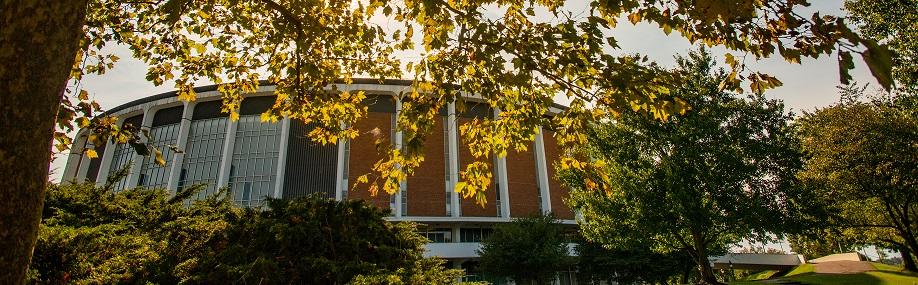 Convocation Center with Fall trees, Ohio University, Athens Camus