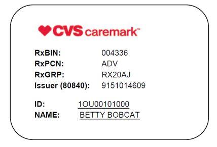 CVS Caremark prescription ID card