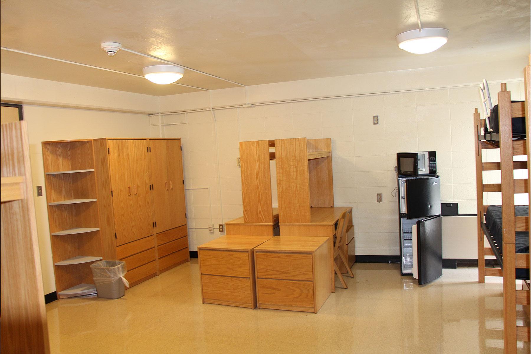 Inside a residence hall room in OHIO's Convocation Center