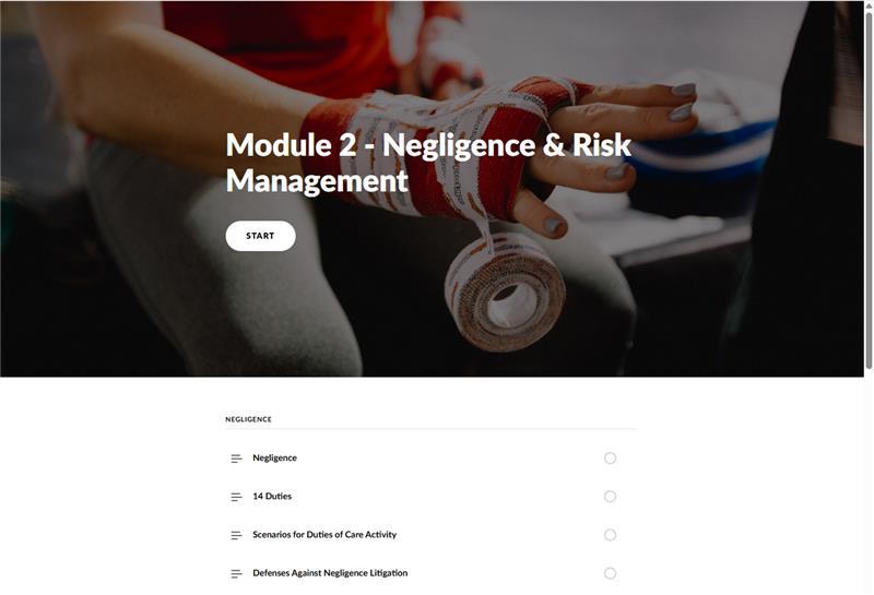 Screen shot of an Articulate Rise module developed for an online course. 
