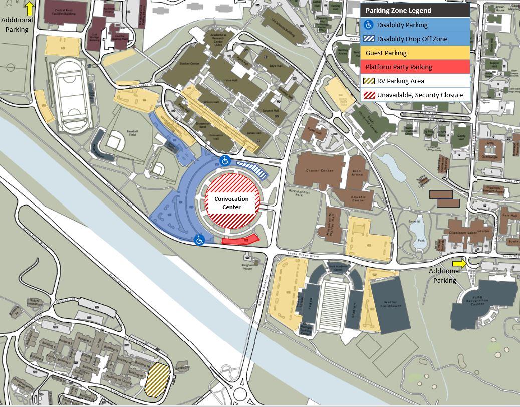 Fall Commencement 25 Parking Map