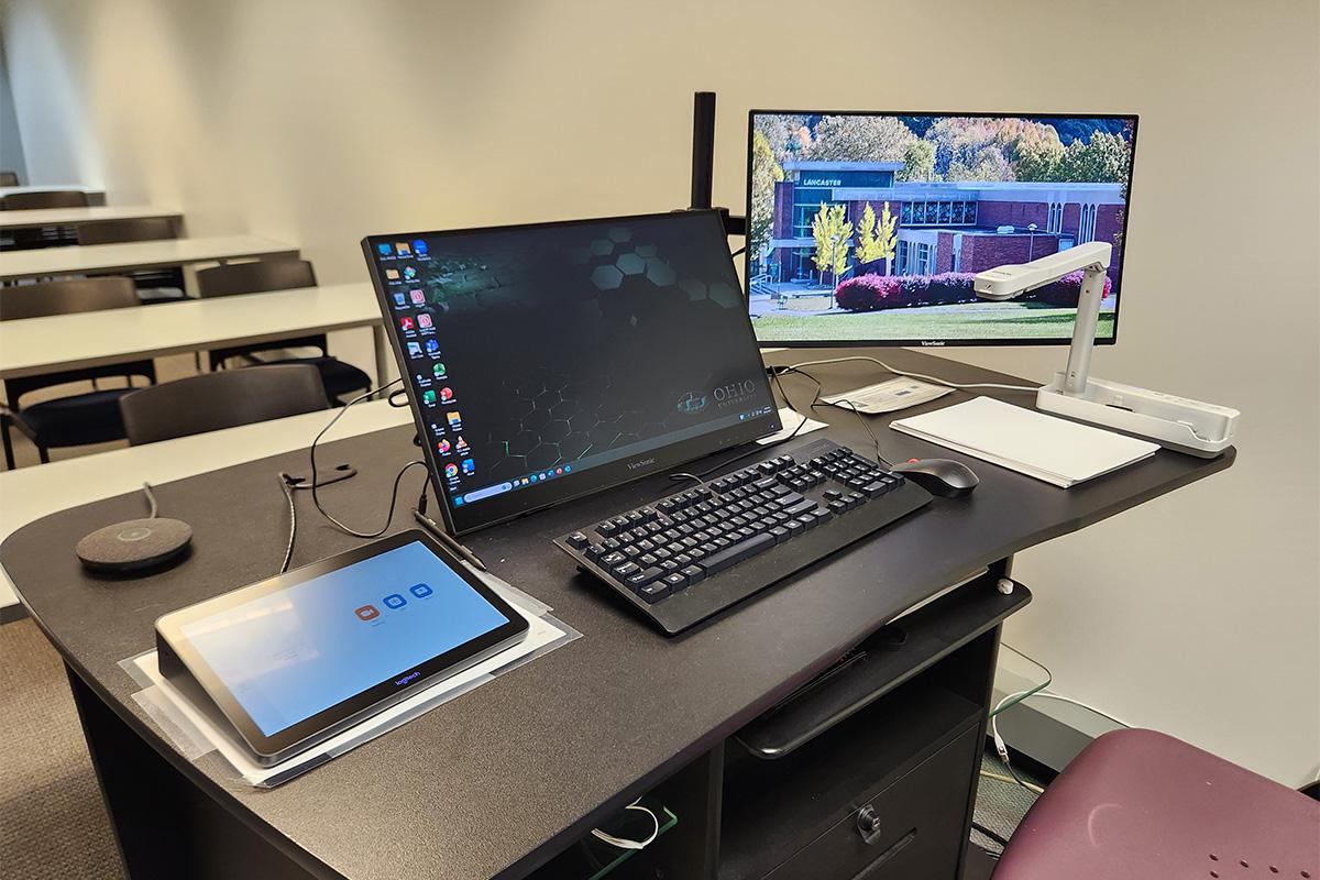 An Ohio University Learning Network classroom, which features technology to connect with classrooms across multiple locations.