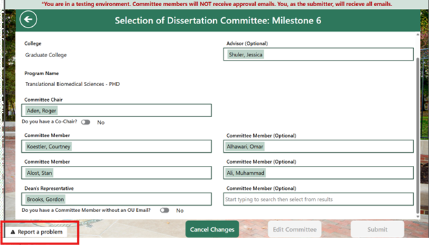 Screenshot of a milestone dashboard