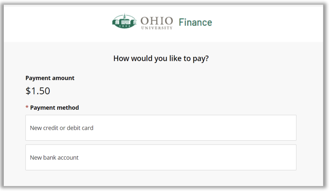 select a payment method