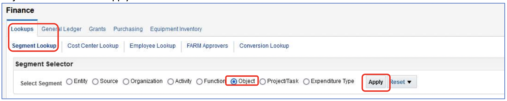 Segment Lookup section