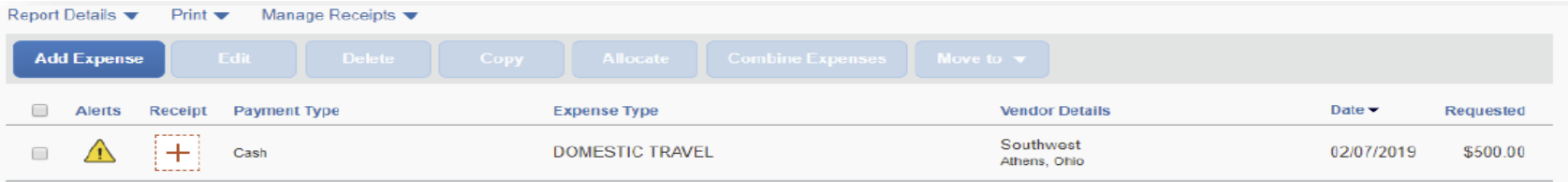 Mileage Calculator “Add Expense”