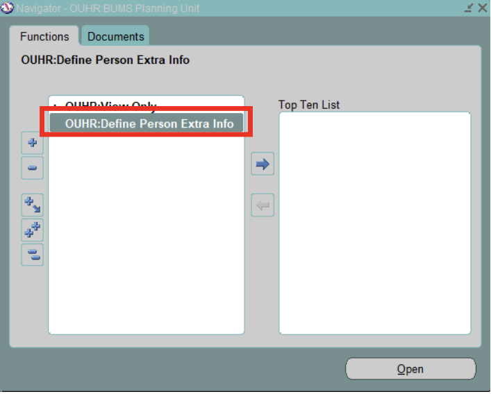 OUHR: Define Person Extra Info