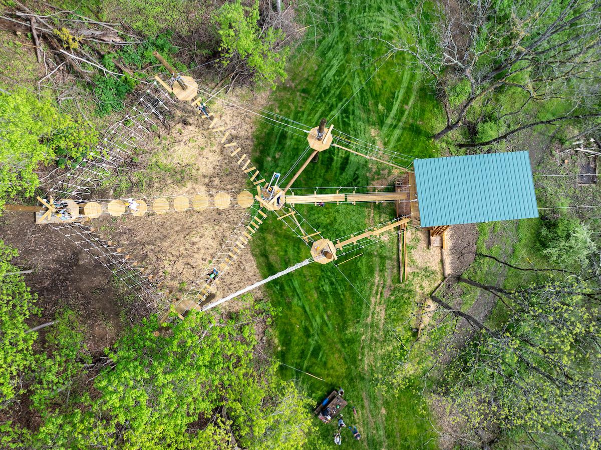 Overhead view of the challenge course