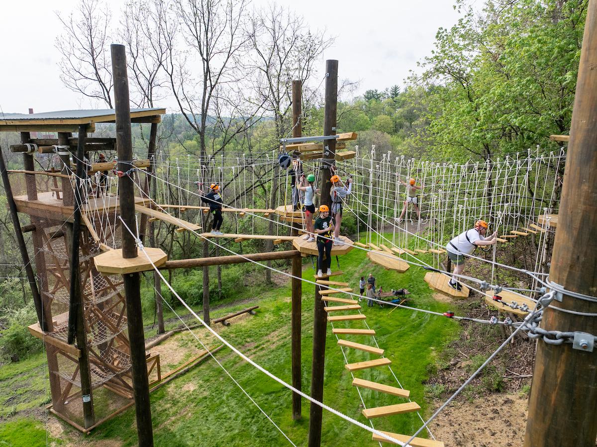Side arial view of the challenge course