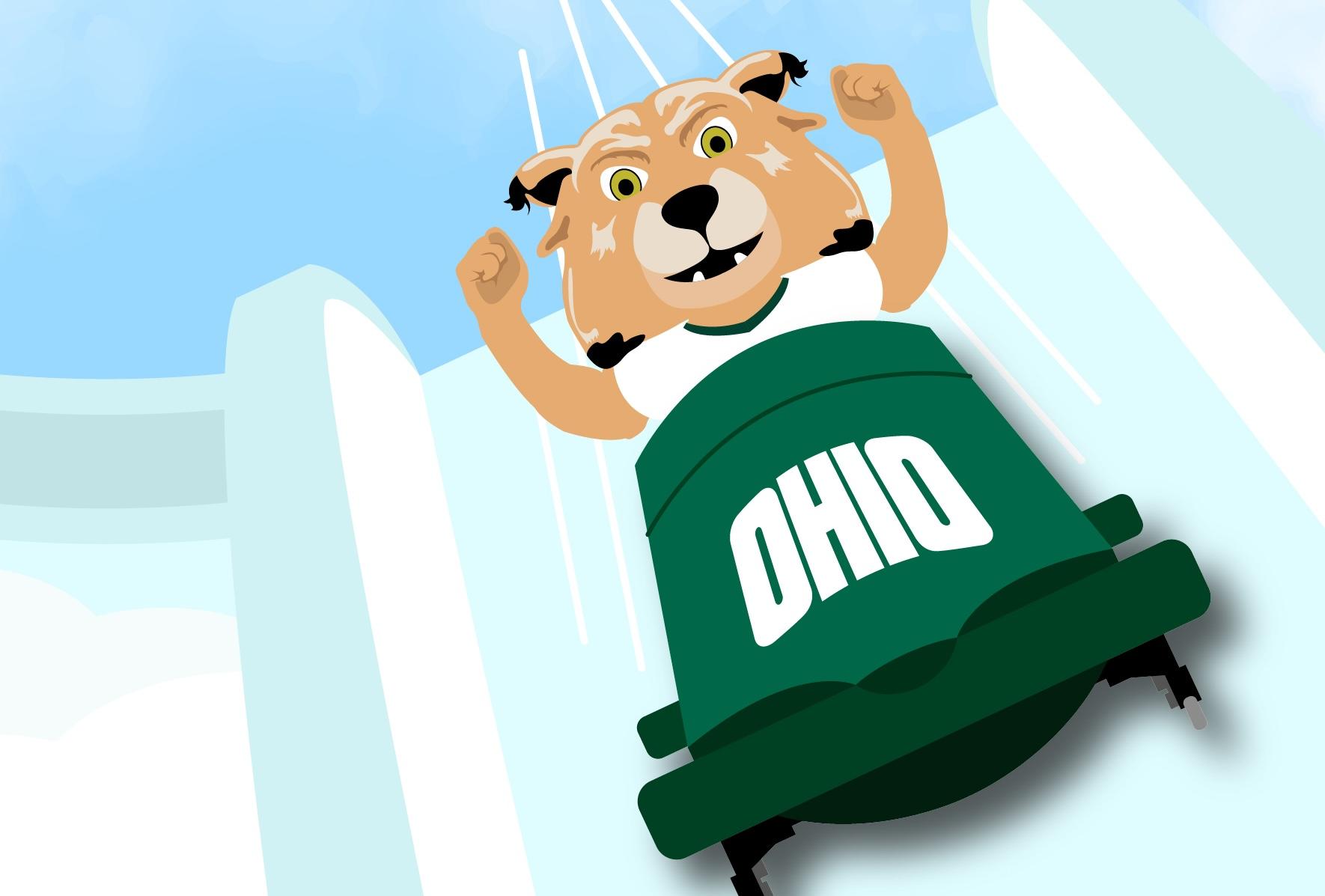 Graphic of Rufus Bobcat sledding down a bobsled course